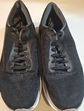 Nice Used Hoka One One Men's Black Knit Lace-Up Performance Sneakers